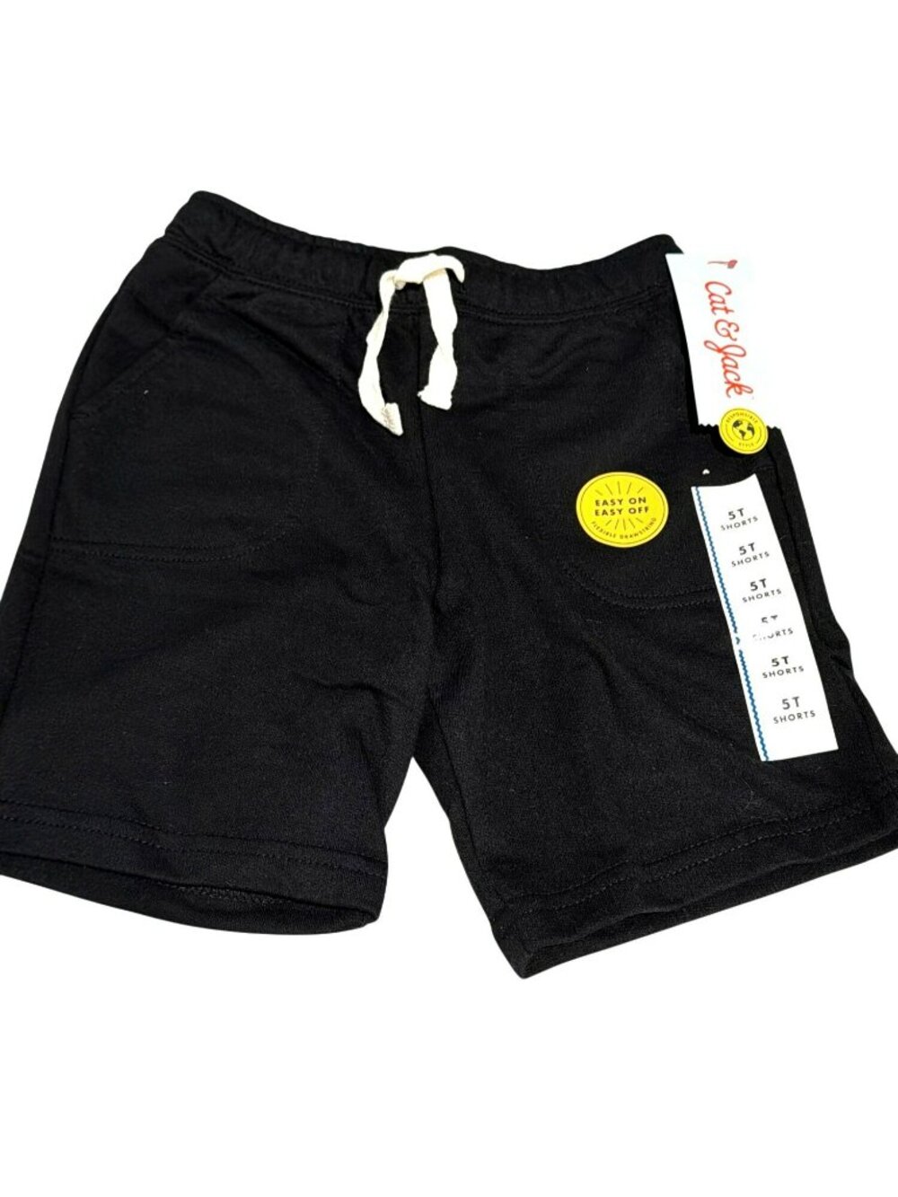 Cat & Jack Toddler Boys Black Pull-On Cotton Shorts 5T New